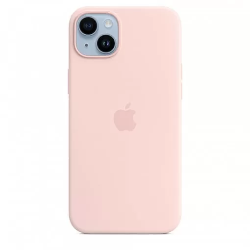 Чехол силиконовый MagSafe iPhone 14 Plus, нежно-розовый