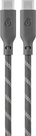 Кабель зарядный uBear Trend Cable USB-C/USB-C 1.2м, 60W, серо-бежевый