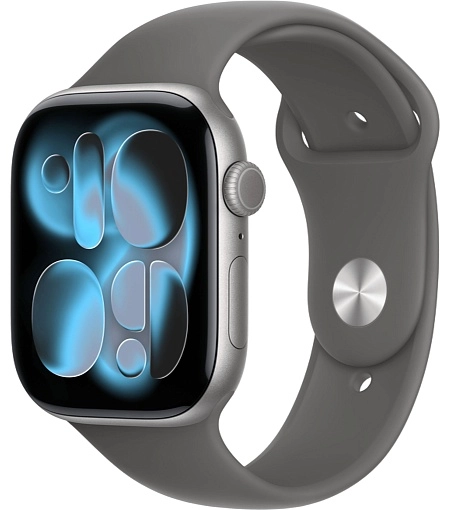 Apple Watch Series 11 46 мм, «серый космос», ремешок темно-серого цвета, размер M/L
