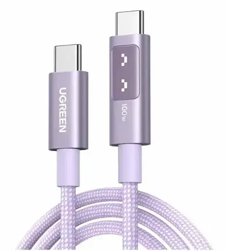Кабель UGREEN UNO 5A Type-C to Type-C 2m, розовый