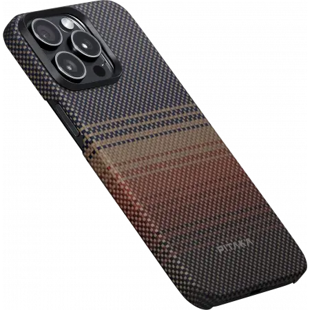 Чехол Pitaka Fusion Weaving MagEZ Case 4 iPhone 15 Pro, фиолетовый/оранжевый